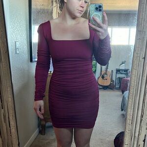 Long sleeve maroon oh Polly dress